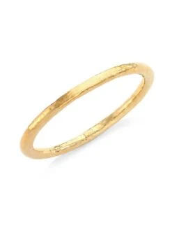 Classico Super Thick 18K Yellow Gold Hammered Bangle Bracelet