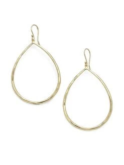 Classico 18K Yellow Gold Sculpted Open Teardrop Earrings