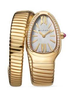 Bvlgari Serpenti Tubogas Yellow Gold & Diamond Single Twist Watch