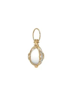 Classic Diamond, Rock Crystal & 18K Yellow Gold Amulet Pendant