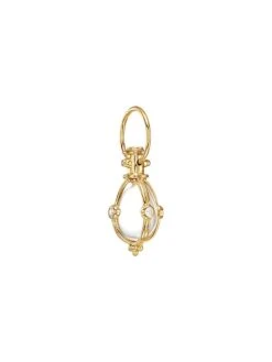 Classic Rock Crystal, Diamond & 18K Yellow Gold Amulet