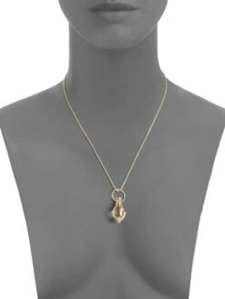 Classic Rock Crystal, Diamond & 18K Yellow Gold Amulet -Fashion Jewelry & Accessories 0482743548627 YELLOWGOLD A2