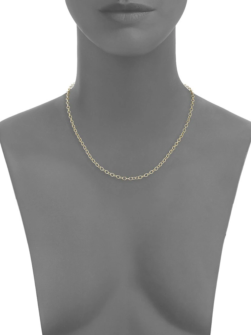 18K Yellow Gold Extra-Small Oval Link Necklace Chain/18" 5 18K Yellow Gold Extra-Small Oval Link Necklace Chain/18" - Image 3