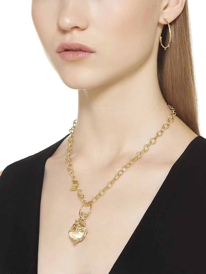 Tree Of Life Rock Crystal, Diamond & 18K Yellow Gold Medium Vine Amulet 5 Tree Of Life Rock Crystal, Diamond & 18K Yellow Gold Medium Vine Amulet - Image 3